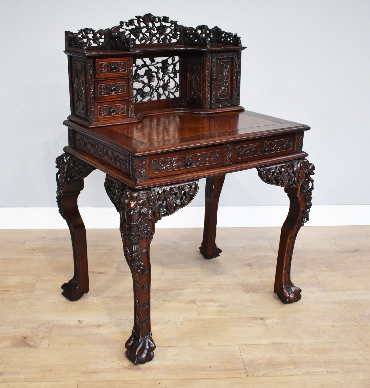 19th Century Chinese Padouk Wood Desk Fgb Antiques