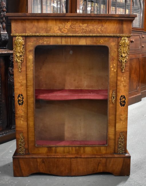 156 A Victorian Walnut and Marquetry Pier Cabinet VEX
