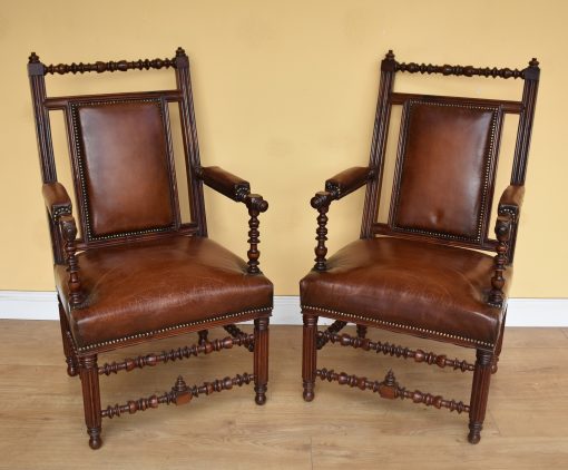 49 A Pair of Victorian Gothic Armchairs SXX