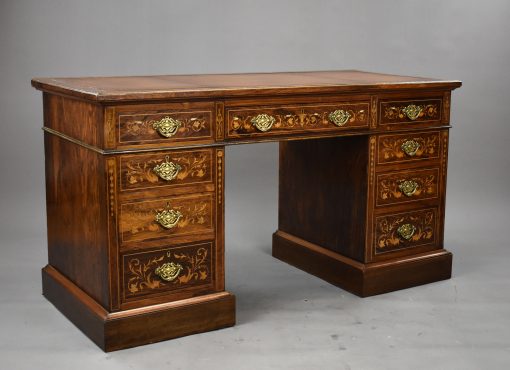 634 A Victorian Rosewood Marquetry Desk ADCX
