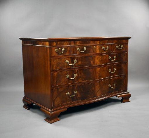 691 A 19th Century Flame Mahogany Serpentine Chest IXX