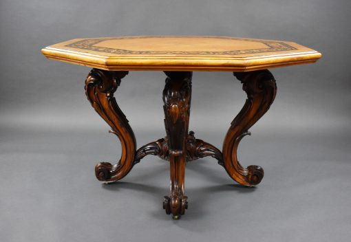 774 A Victorian Burr Walnut and Marquetry Centre Table CNXX
