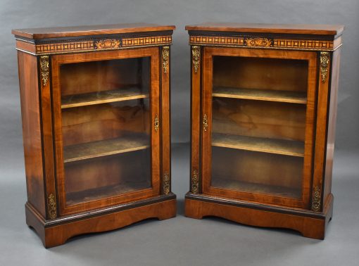 838 A Pair of Victorian Walnut Pier Cabinets CXSX