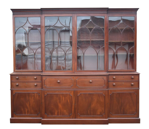 George III Mahogany Secretaire Bookcase