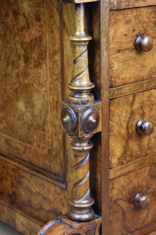 Victorian Burr Walnut Telescopic Dumbwaiter - Image 9