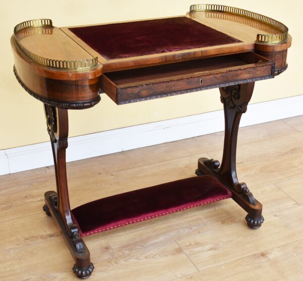 William IV Rosewood Writing Table - Image 4