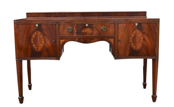 19th Century Mahogany Inlaid Serpentine Sideboard - Image 2