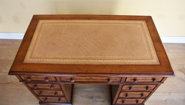 Victorian Burr Walnut Pedestal Desk - Image 10