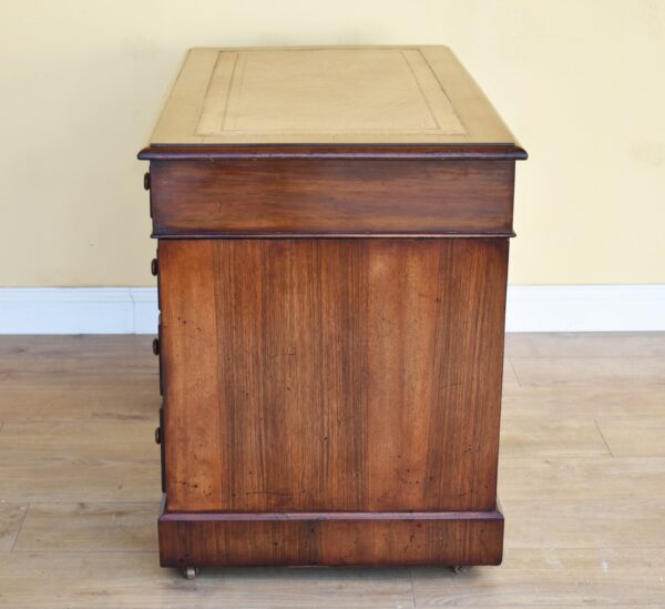 Victorian Burr Walnut Pedestal Desk - Image 6