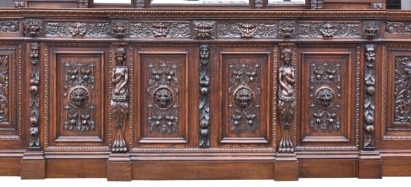 Victorian Carved Oak Front and Back Bar - Image 8