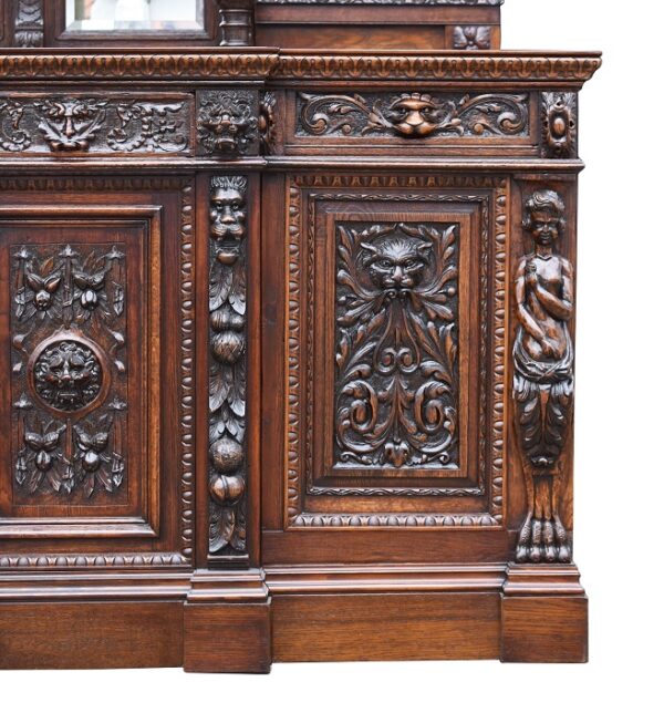 Victorian Carved Oak Front and Back Bar - Image 7