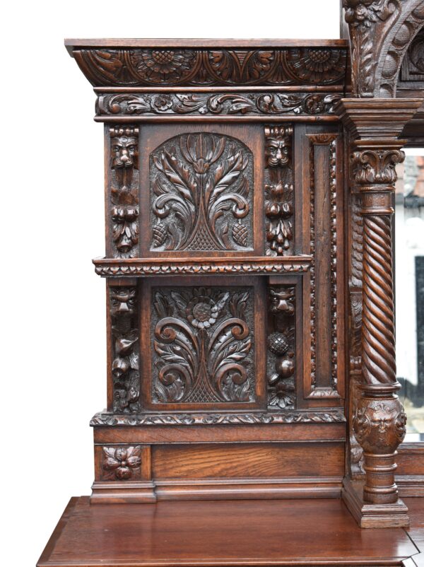 Victorian Carved Oak Front and Back Bar - Image 3