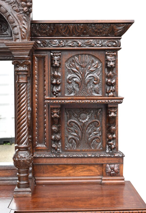 Victorian Carved Oak Front and Back Bar - Image 4