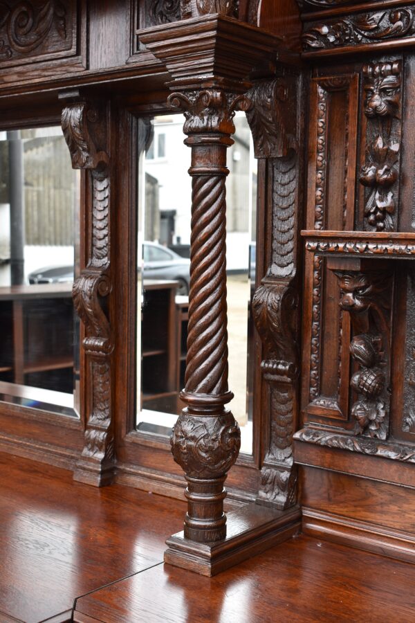 Victorian Carved Oak Front and Back Bar - Image 10