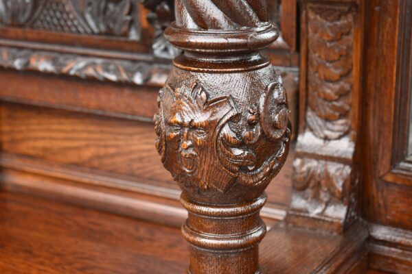 Victorian Carved Oak Front and Back Bar - Image 12