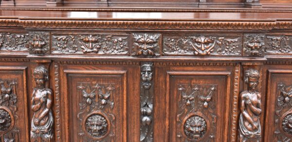 Victorian Carved Oak Front and Back Bar - Image 2