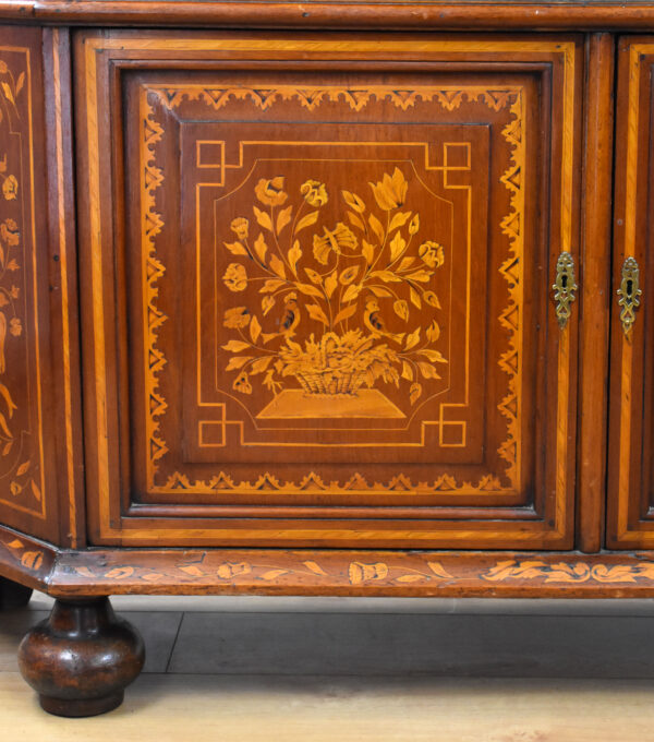 19th Century Dutch Marquetry Display Cabinet - Image 4