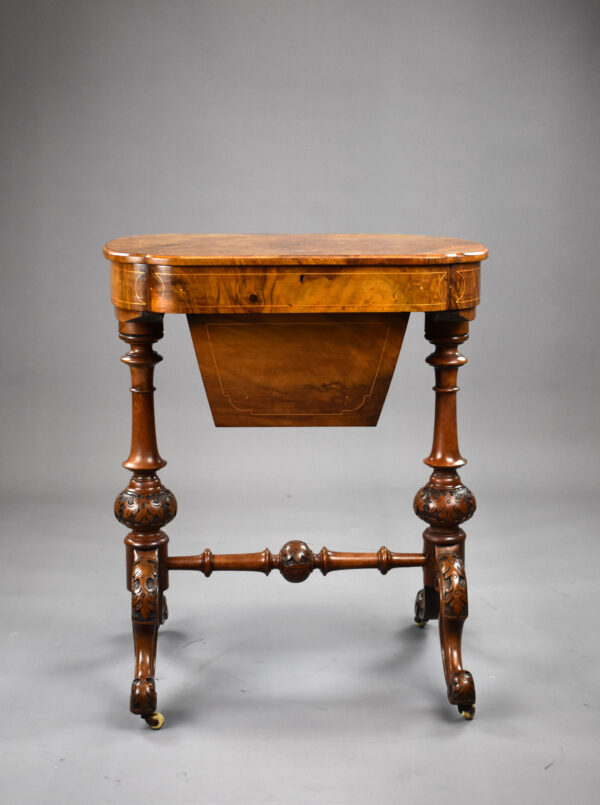 Victorian Burr Walnut Work Table - Image 2