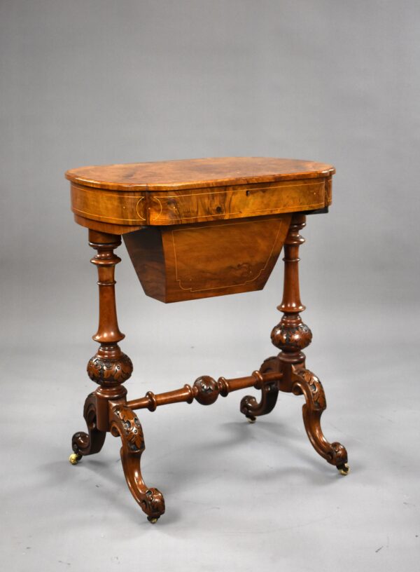 Victorian Burr Walnut Work Table