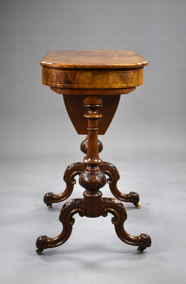 Victorian Burr Walnut Work Table - Image 3