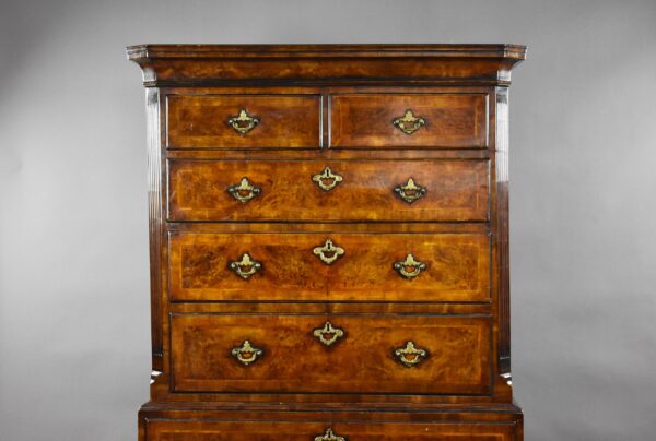 George II Burr Walnut Chest on Chest