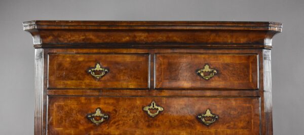 George II Burr Walnut Chest on Chest - Image 2