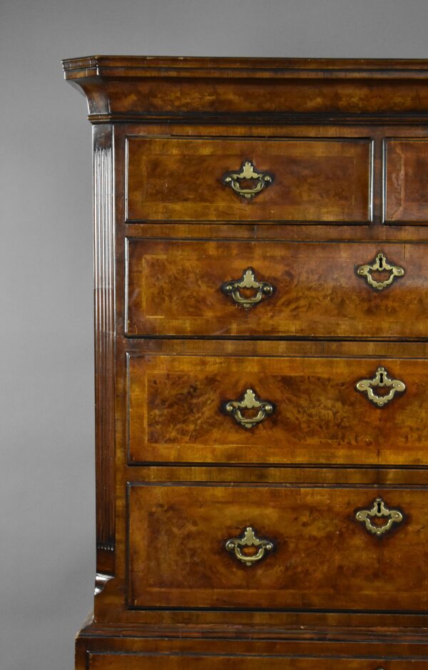 George II Burr Walnut Chest on Chest - Image 3