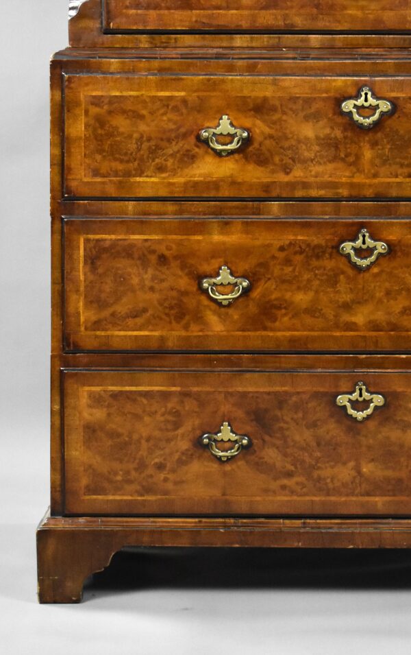 George II Burr Walnut Chest on Chest - Image 4