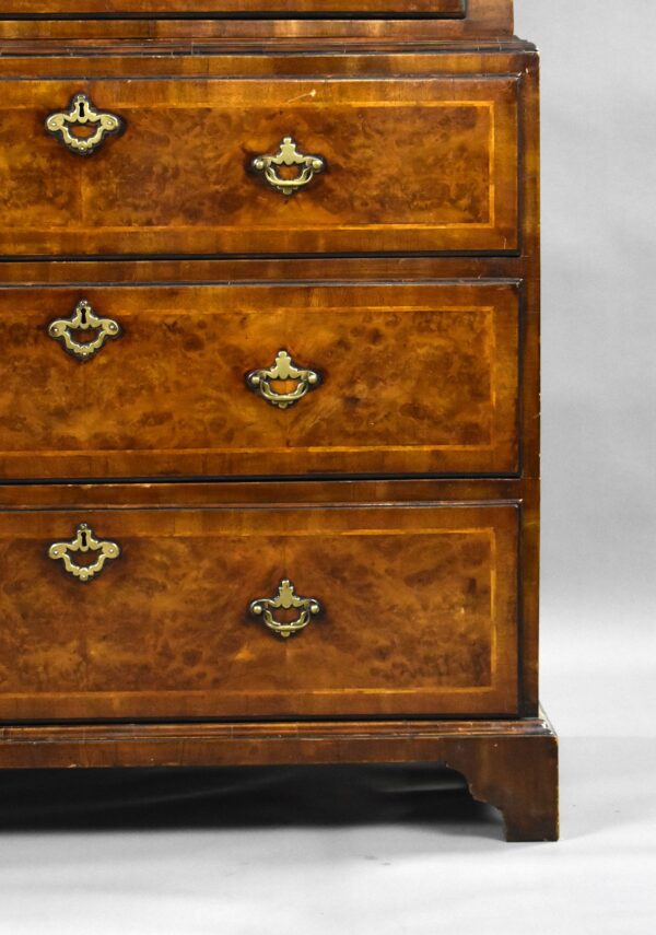 George II Burr Walnut Chest on Chest - Image 5