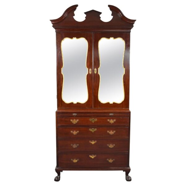 Irish George II Mahogany Secretaire Cabinet