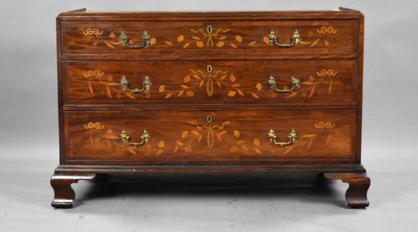 George III Mahogany Inlaid Linen Press - Image 2