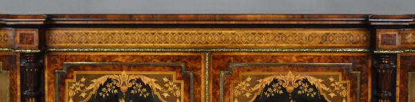 Victorian Burr Walnut & Marquetry Credenza by Gillows - Image 6