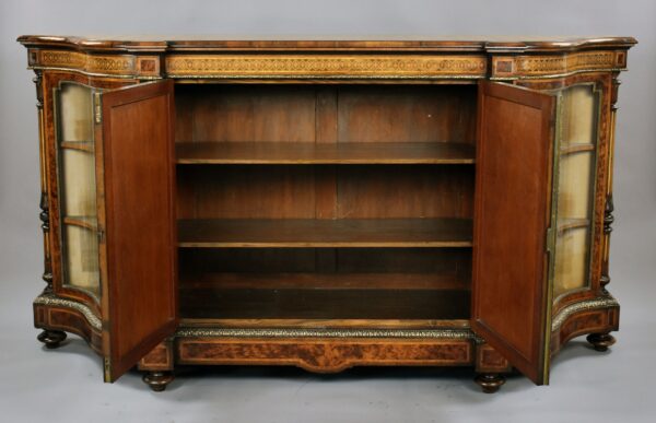 Victorian Burr Walnut & Marquetry Credenza by Gillows - Image 13