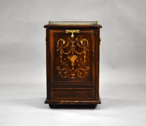 Victorian Rosewood Inlaid Coal Purdonium by James Shoolbred - Image 2