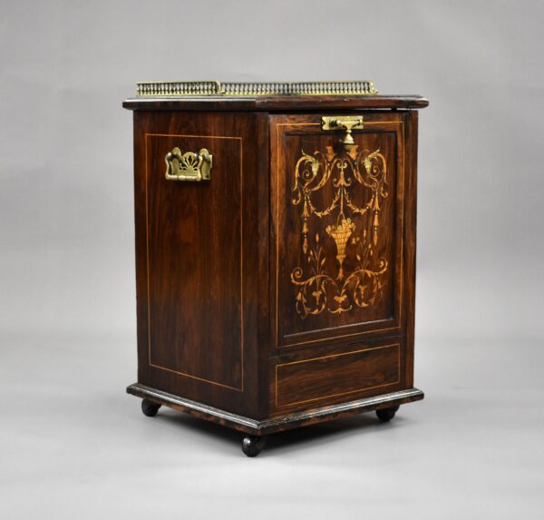 Victorian Rosewood Inlaid Coal Purdonium by James Shoolbred