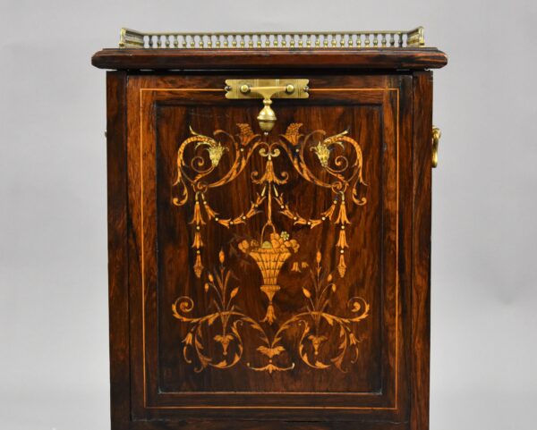 Victorian Rosewood Inlaid Coal Purdonium by James Shoolbred - Image 3