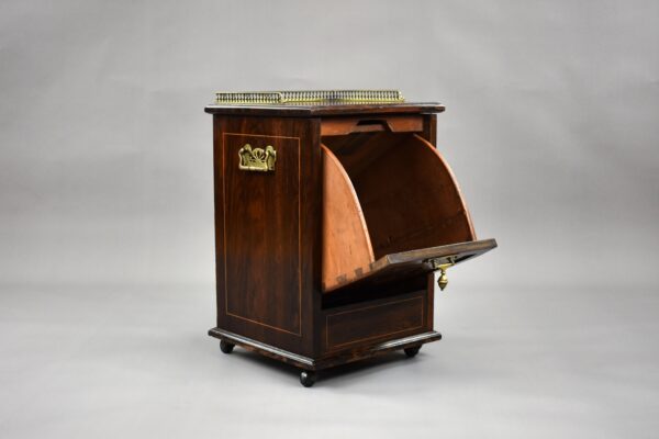 Victorian Rosewood Inlaid Coal Purdonium by James Shoolbred - Image 4