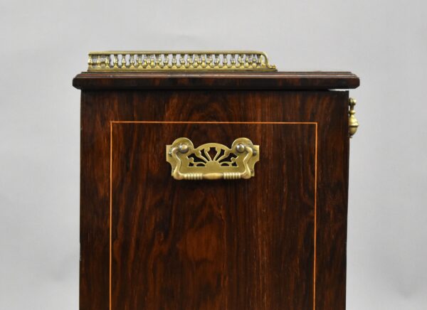 Victorian Rosewood Inlaid Coal Purdonium by James Shoolbred - Image 9