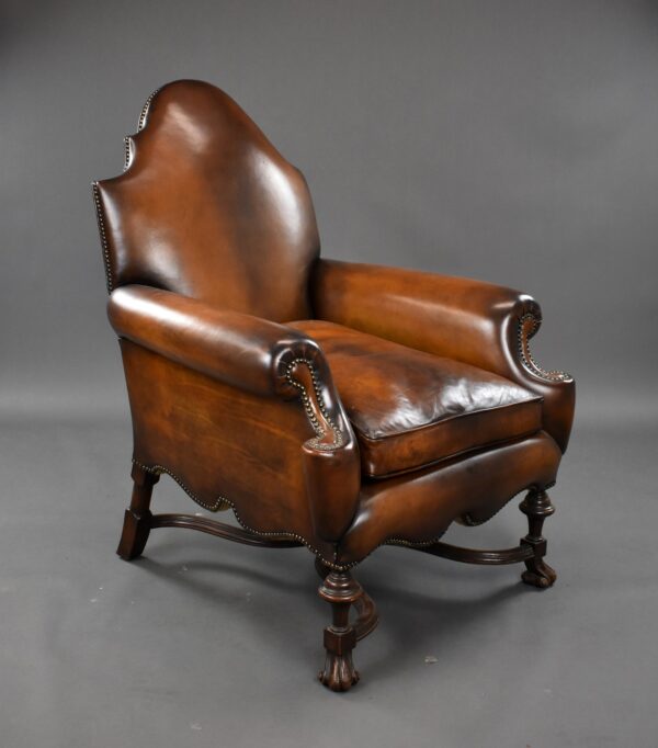 Victorian Hand Dyed Leather Armchair