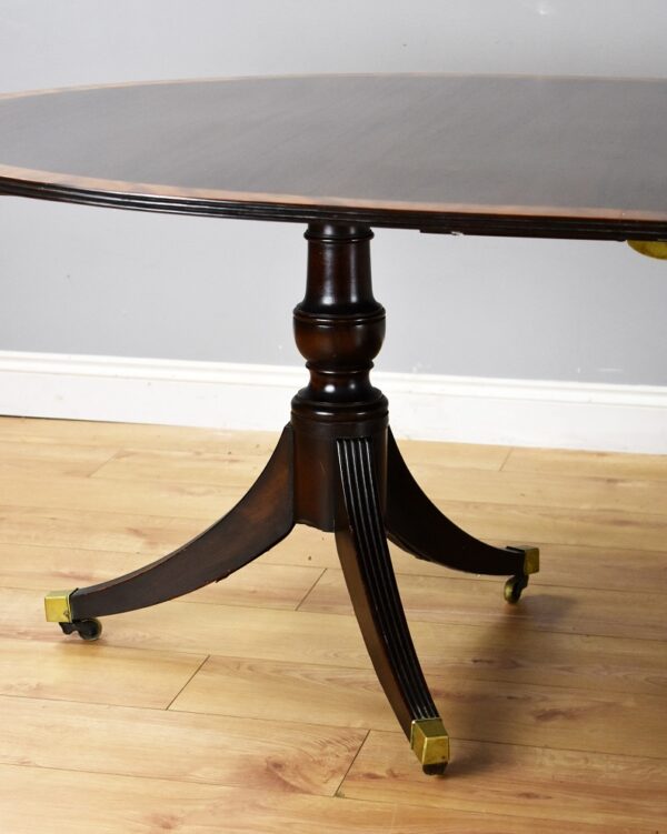 Large Regency Style Mahogany Pedestal Dining Table - Image 2