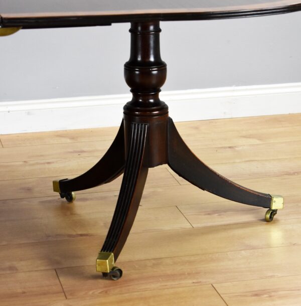 Large Regency Style Mahogany Pedestal Dining Table - Image 3