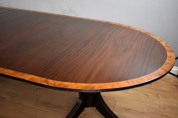 Large Regency Style Mahogany Pedestal Dining Table - Image 6