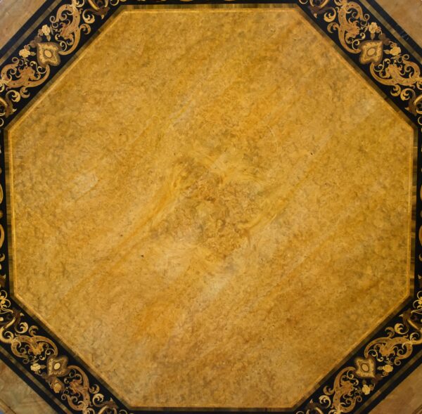 Victorian Burr Walnut & Marquetry Centre Table - Image 2