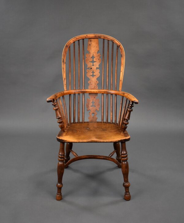 19th Century Yew & Elm High Back Windsor Chair - Image 2