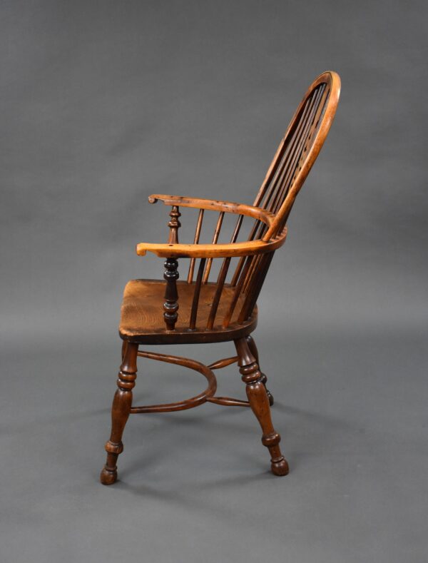 19th Century Yew & Elm High Back Windsor Chair - Image 5