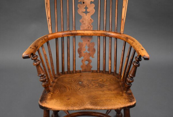 19th Century Yew & Elm High Back Windsor Chair - Image 7