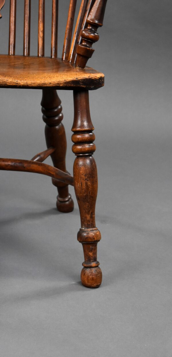 19th Century Yew & Elm High Back Windsor Chair - Image 10