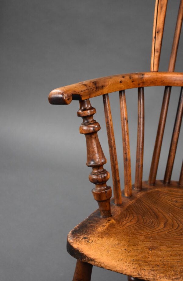 19th Century Yew & Elm High Back Windsor Chair - Image 11