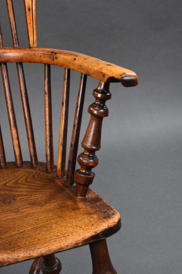 19th Century Yew & Elm High Back Windsor Chair - Image 12