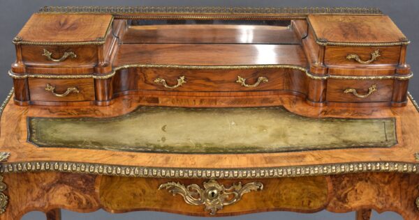 Victorian Burr Walnut Writing Table - Image 4